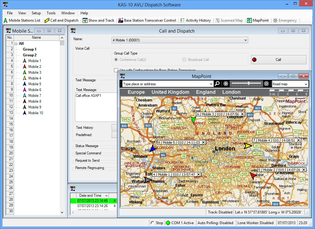 KAS-10 AVL Dispatch Software